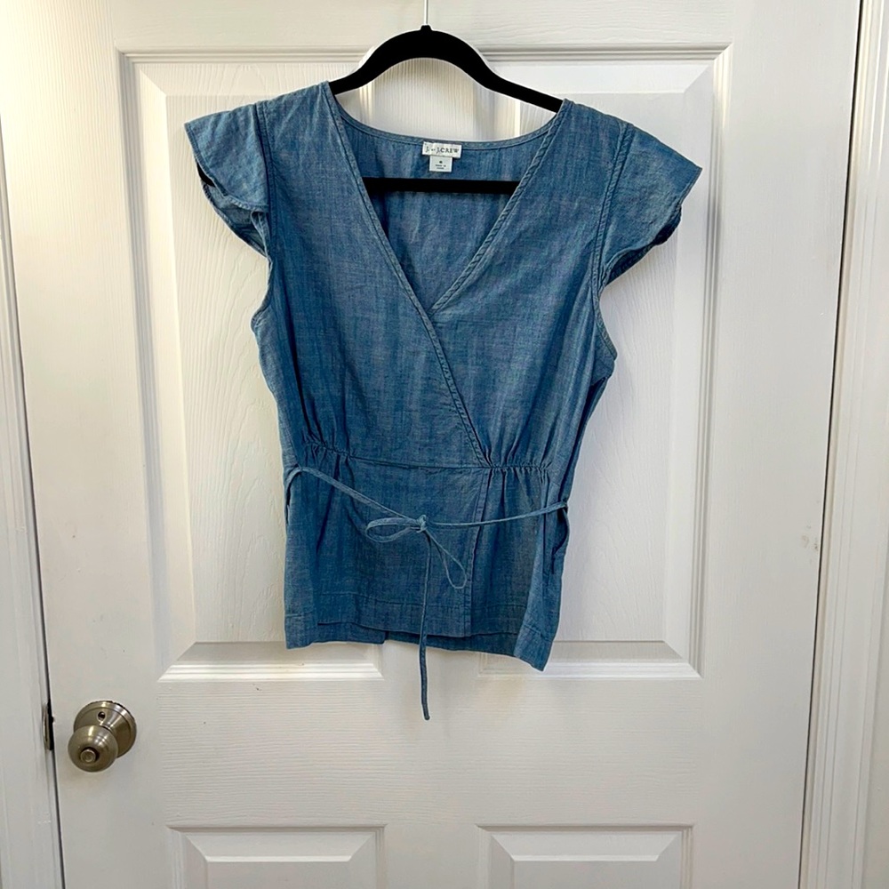 J. Crew size 6 work denim blouse pretty